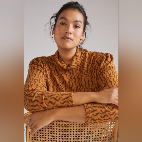 Anthropologie Puff-Sleeved Turtleneck Top XS - Picture 2 of 9
